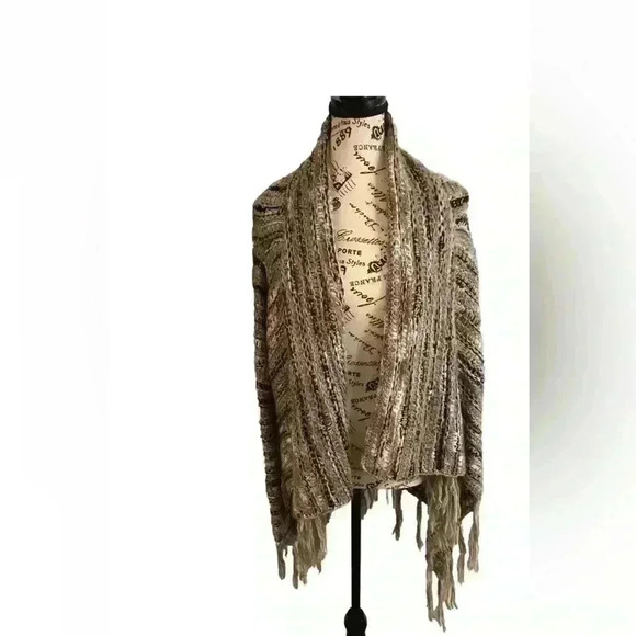 Skies Are Blue Women’s Medium Sweater Wool Blend Brown Black White - Picture 1 of 6